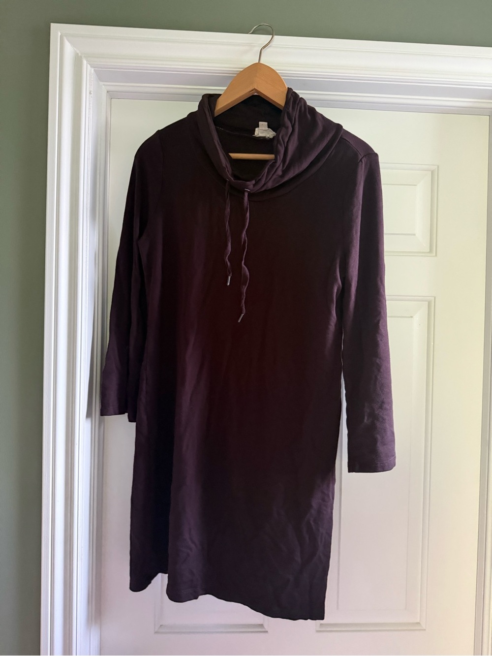 NWOT Cowl Neck Long Sleeve Tunic Dress -‎ plum/brown color LOUNGE